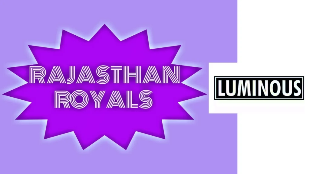 Rajasthan Royals Luminous Power Technologies Title Sponsor