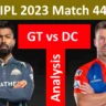 Gujarat Titans vs Delhi Capitals GT vs DC