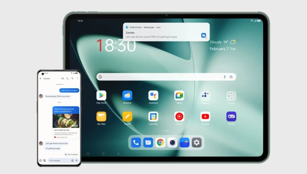 OnePlus Pad Cellular Data Sharing - Multiscreen Connection OxygenOS