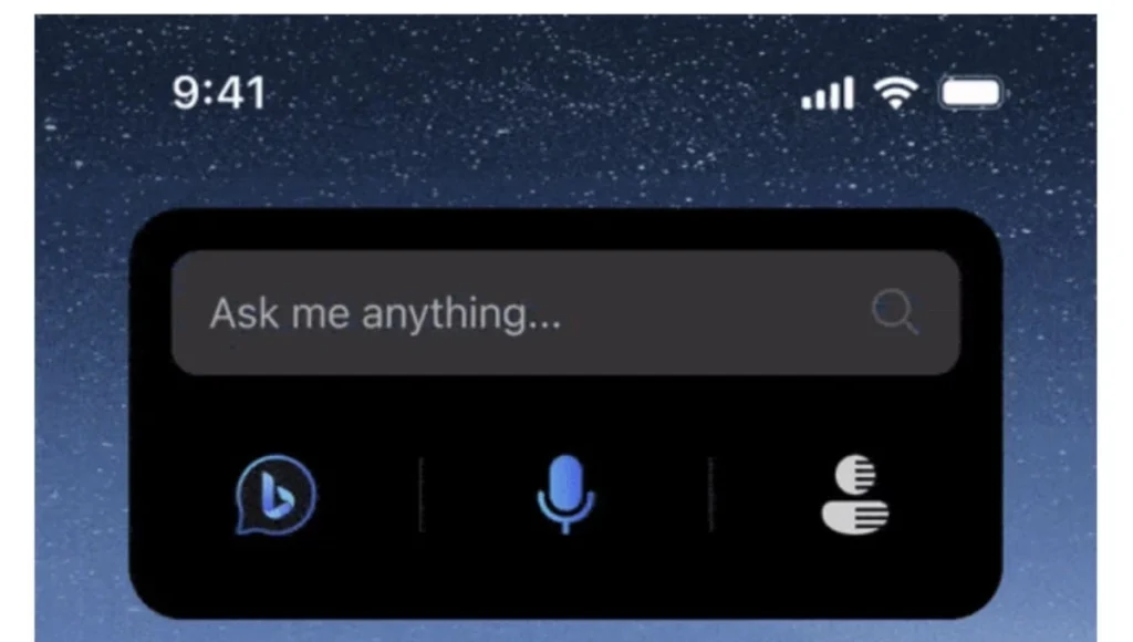 iPhone Bing ChatGPT Widget