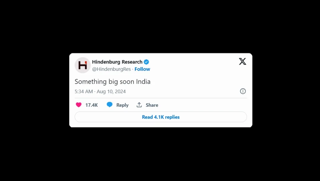 Hindenburg Research Latest Tweet