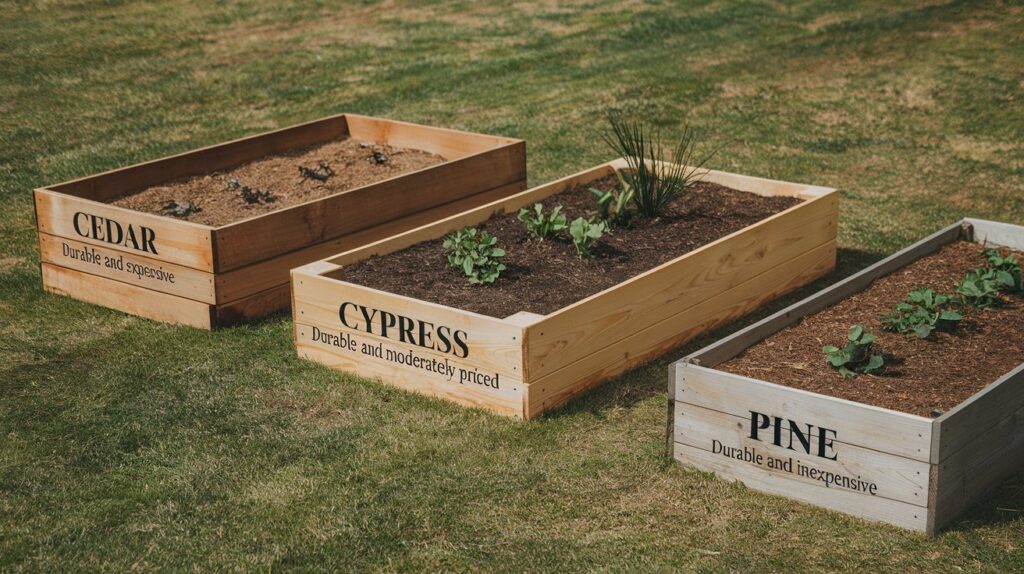 types of wood for garden beds