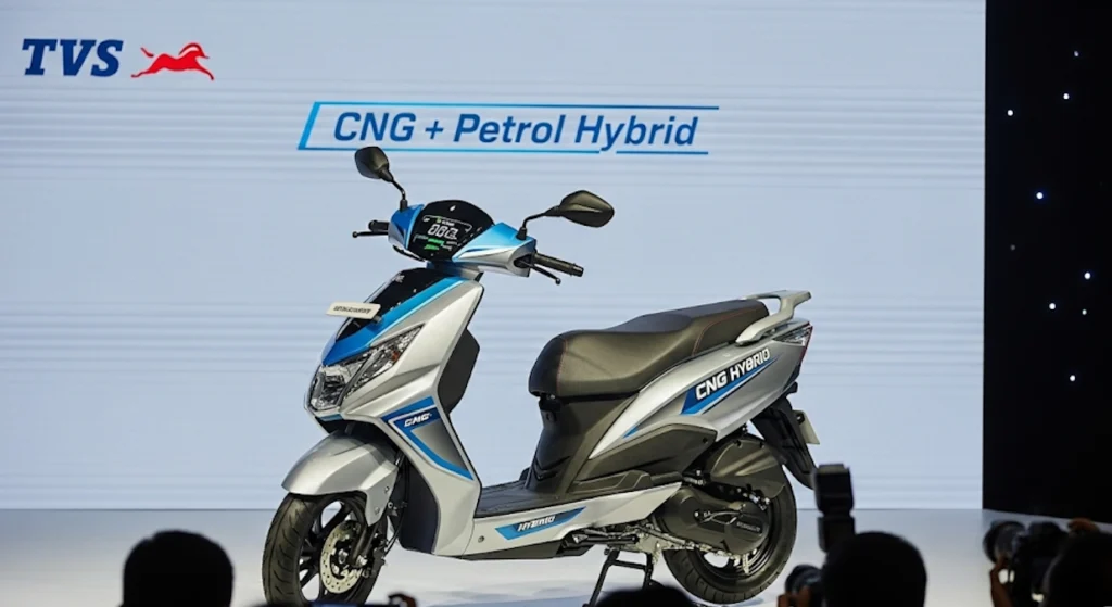 TVS Shakes Up Scooter Market with New CNG + Petrol Hybrid! 256 km Range at Just ₹60,000! TVS Scooter CNG + Petrol Hybrid